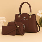 3 Pcs Girl’s Rexine Hand Bag Set – Stylish & Versatile Top Handle Bags in Multiple Colors