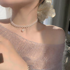 Pearl Stone Choker Necklace for Women & Girls – Adjustable Rhinestone Jewellery (1 Pc)