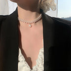 Pearl Stone Choker Necklace for Women & Girls – Adjustable Rhinestone Jewellery (1 Pc)