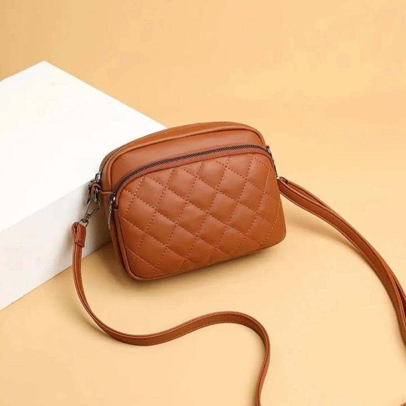 Chic Brown PU Leather Embroidered Women’s Shoulder Bag – Stylish Handbag C-AR-7