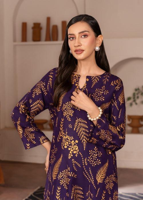 Women's 2-Pcs Stitched Arabic Linen Suit – Shirt & Trouser Set