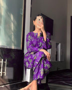Women's 2-Pcs Stitched Arabic Linen Suit – Shirt & Trouser Set